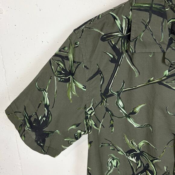 Rag & Bone New York Mens Avery Printed Vacation Shirt Army Floral 100% Cotton XS - Picture 11 of 12